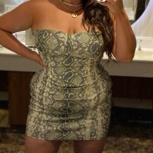 FAUX SNAKESKIN MINI DRESS!